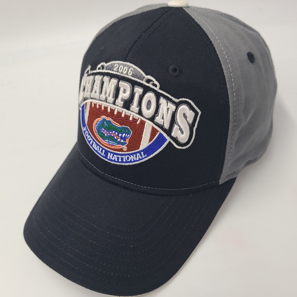Vintage Florida Gators Hat Adjustable Reebok Black Gray 2006 National Champions